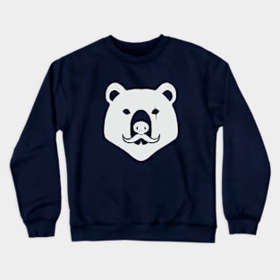 The Bear Head with Mustache (White Version) Crewneck Sweatshirt